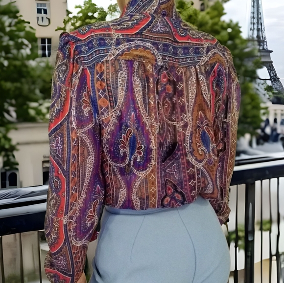 Vtg Secretary Blouse - Picture 2 of 5